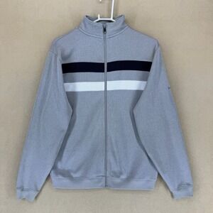 FJ FootJoy TPC Las Vegas Golf Track Jacket Mens Medium Gray Full Zip Embroidered